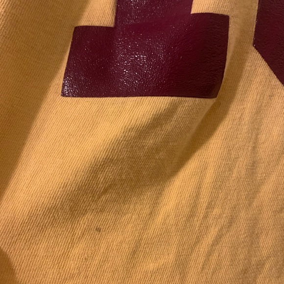 Rare Vintage 70’s Champion Central Michigan CMU Football Tee-Shirt Size M Yellow - Picture 4 of 8